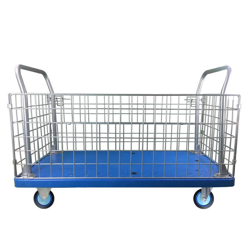 Plastic Trolley (400kg, Single tier, with Mesh) - Image 3