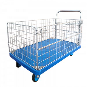 Plastic Trolley (600kg, Single tier, with Mesh)